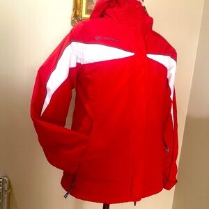 Columbia Women's Vibrant Red and White Ski Jacket